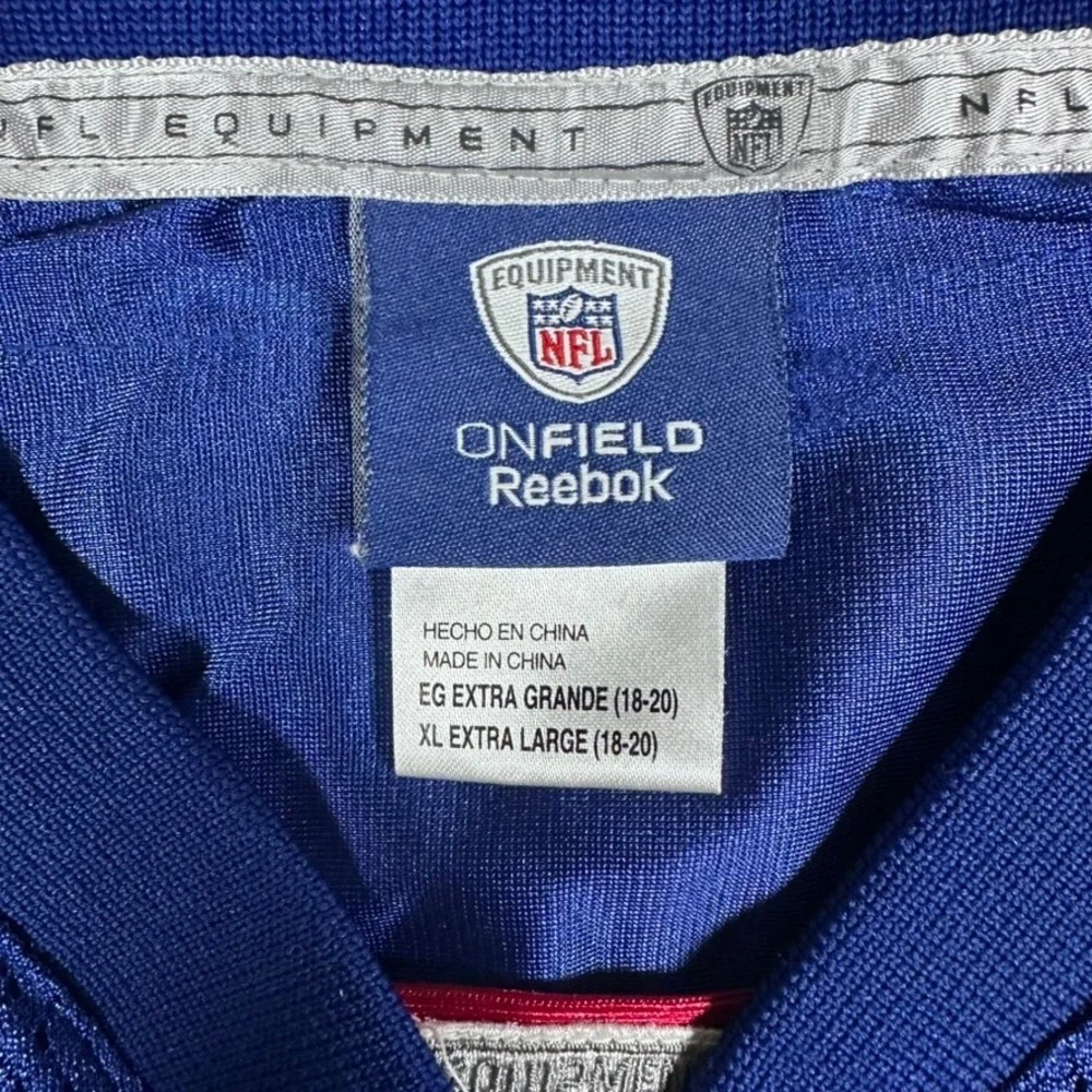 Reebok NFL Jersey Youth XL Blue Plaxico Burress 17 New York Giants Mesh‎